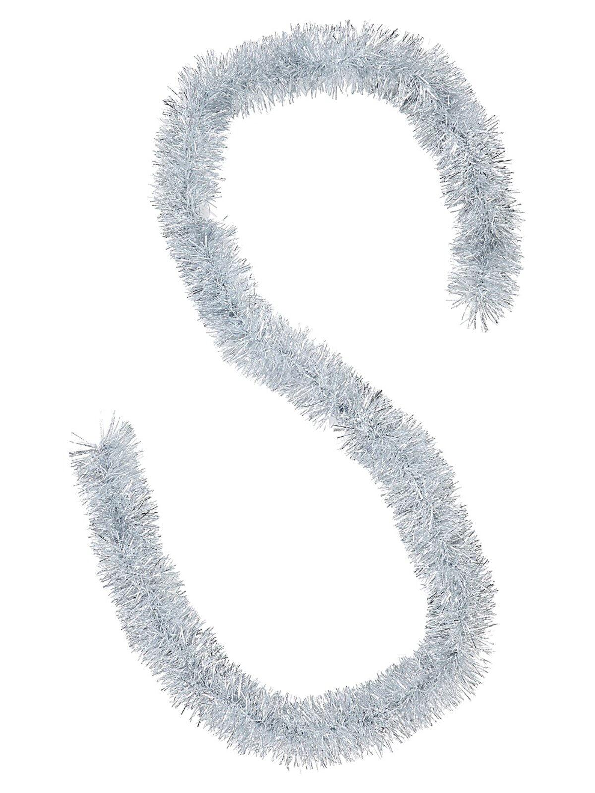Classic 5ply Silver Metallic Spruce Christmas Tinsel Garland | 2m x 80mm