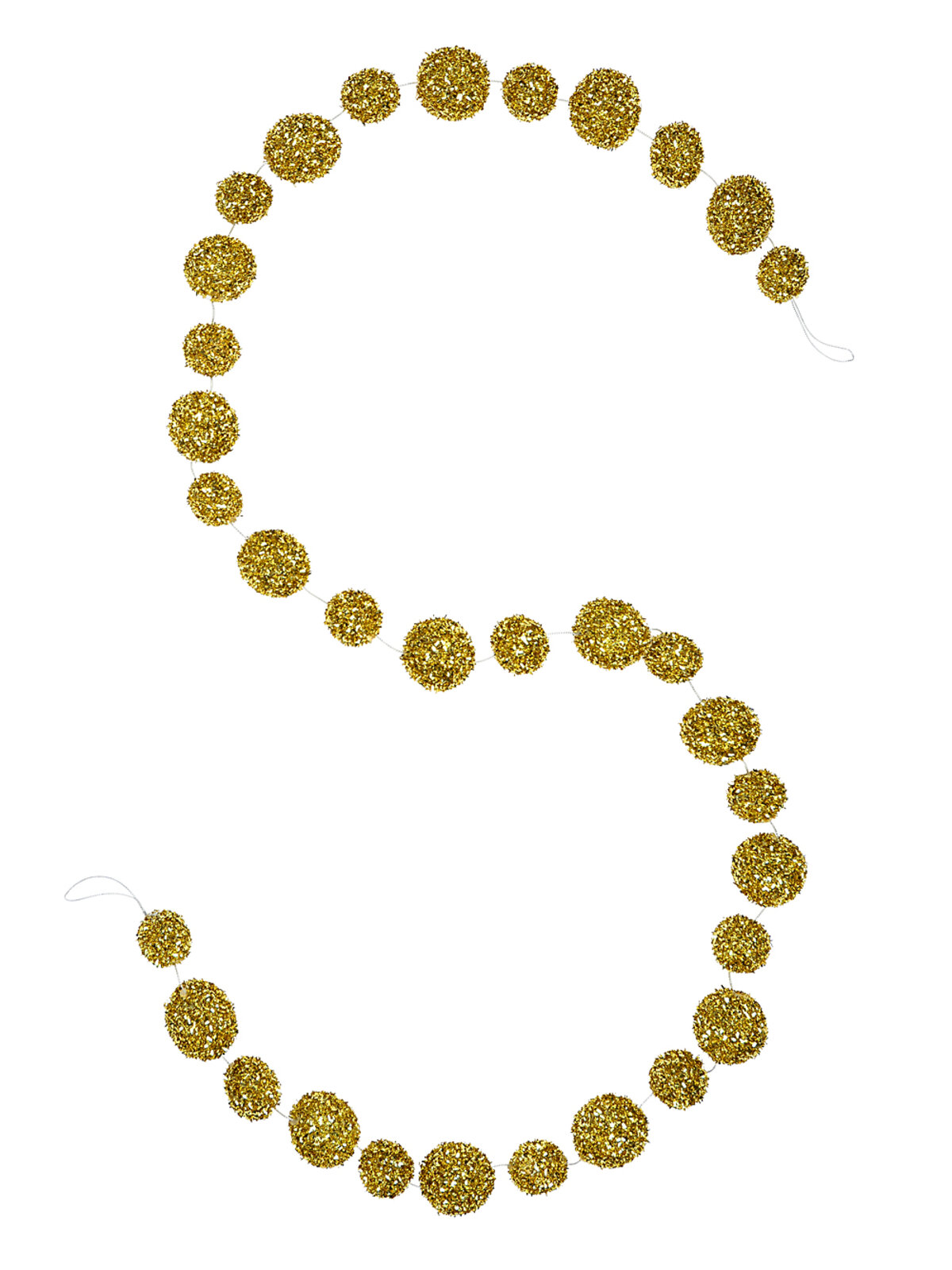 1.8m Metallic Gold Whimsical Essential Multi Size Bauble Garland