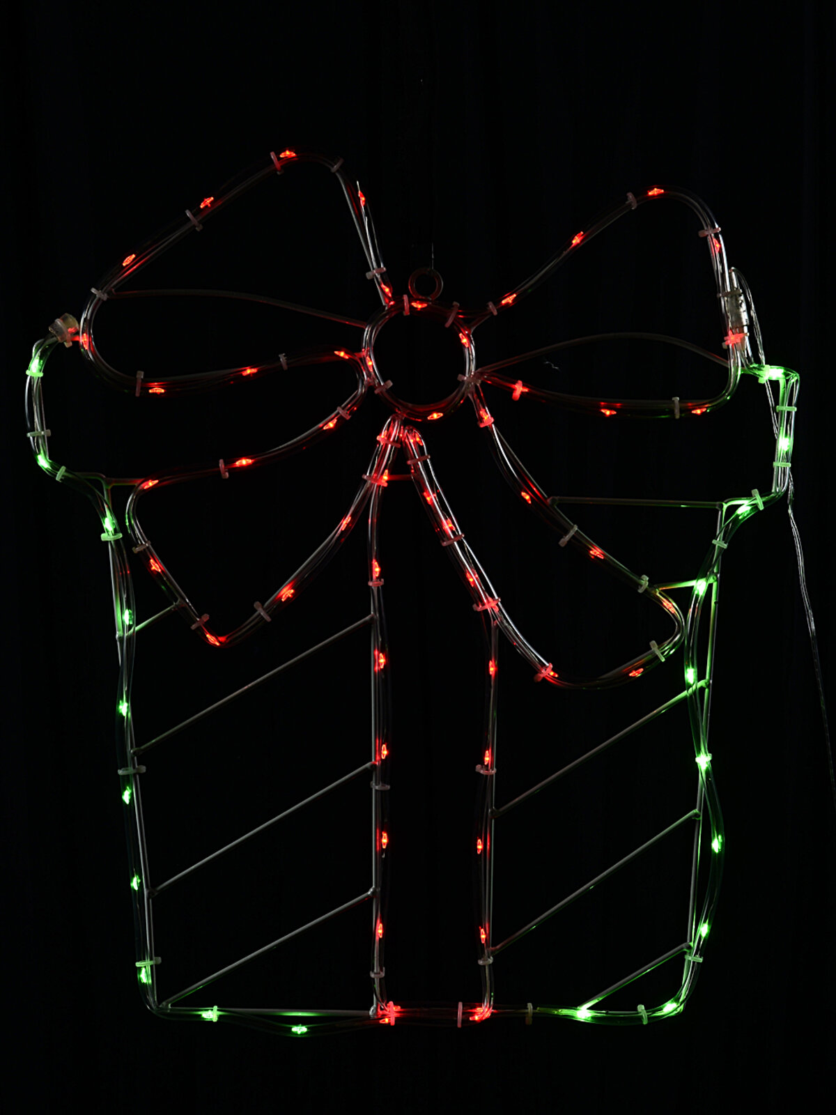 48cm Outdoor Christmas Present & Bow LED Noodle Rope Light Motif