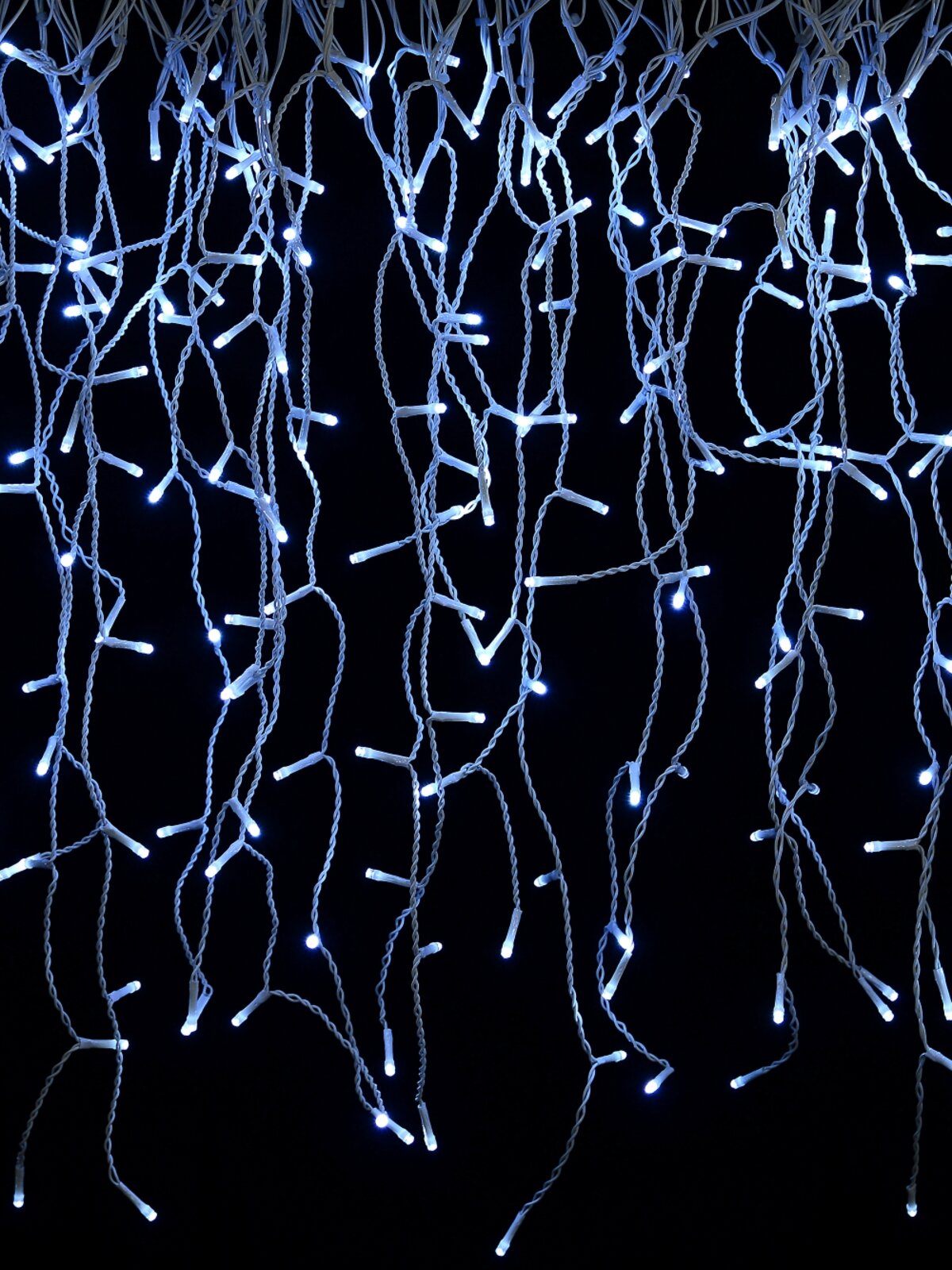 1000 Cool White LED Icicle String Lights 8 Function With Timer | 30m