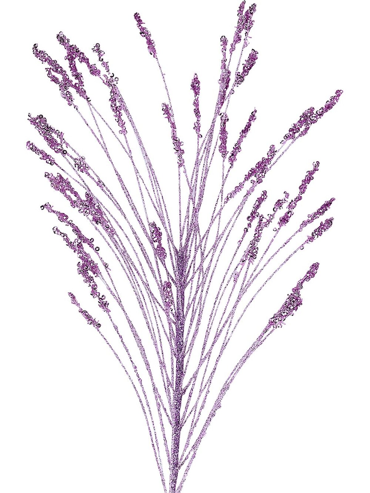 Light Orchid Lavender With Glitter & Sequins Long Christmas Stem | 63cm
