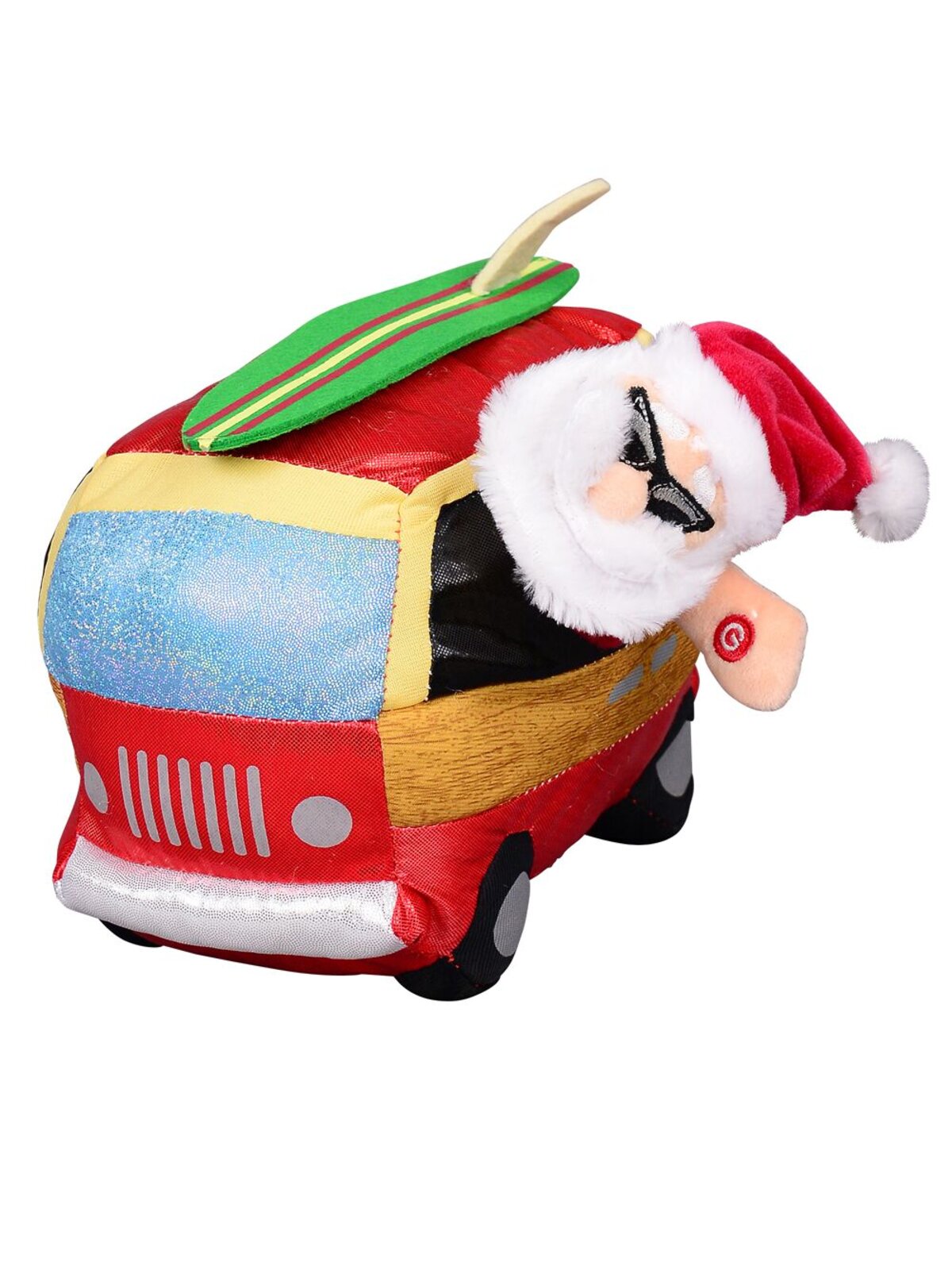 Animated Surf Loving Santa & Van With Longboard - 24cm