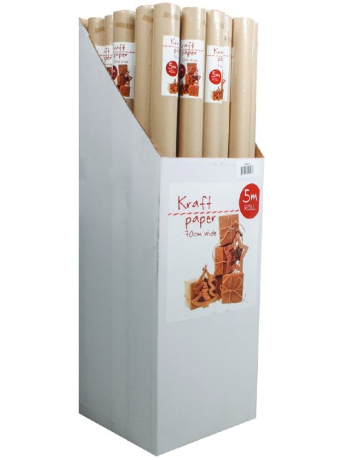 Brown Kraft Christmas Gift Wrapping Paper 50g - 70cm x 5m