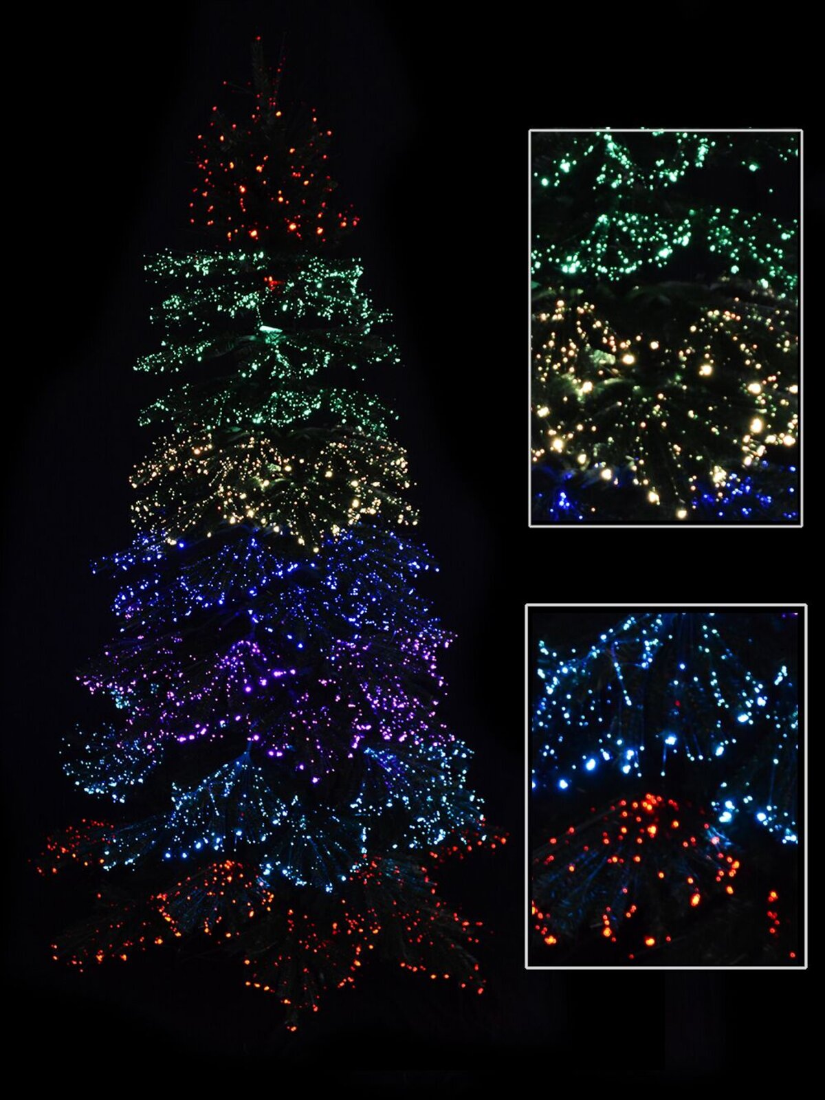 Dynamic Starry Night & Static Light Fibre Optic Tree - 1.8m