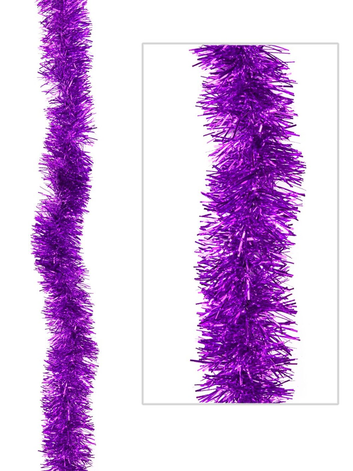 Fuchsia Metallic 6ply Tinsel Garland - 50mm x 5m
