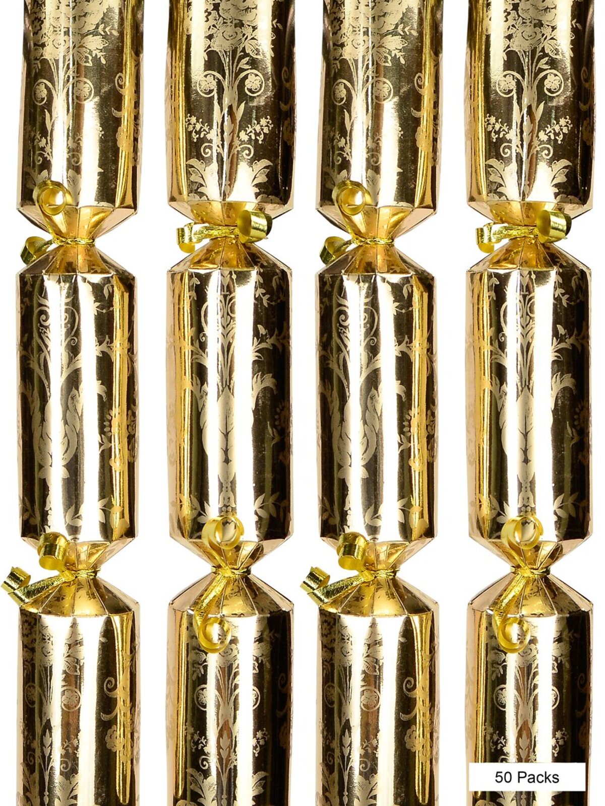 Gold Fleur De Lis Pattern On Shiny Gold Christmas Cracker Bon Bons - 50 x 28cm