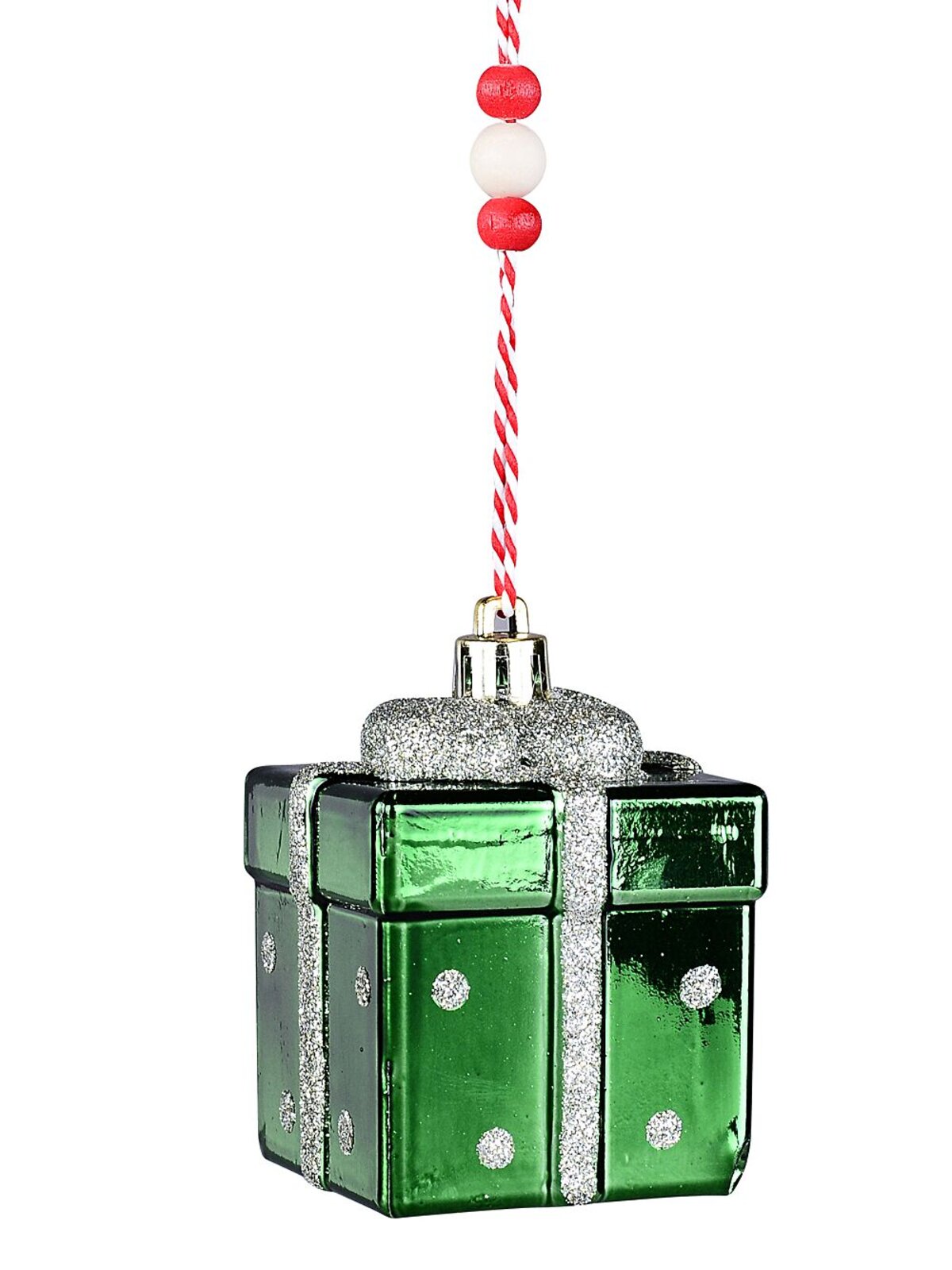 Green Glittered Gift Box Radiant Essential Ornament | 60mm