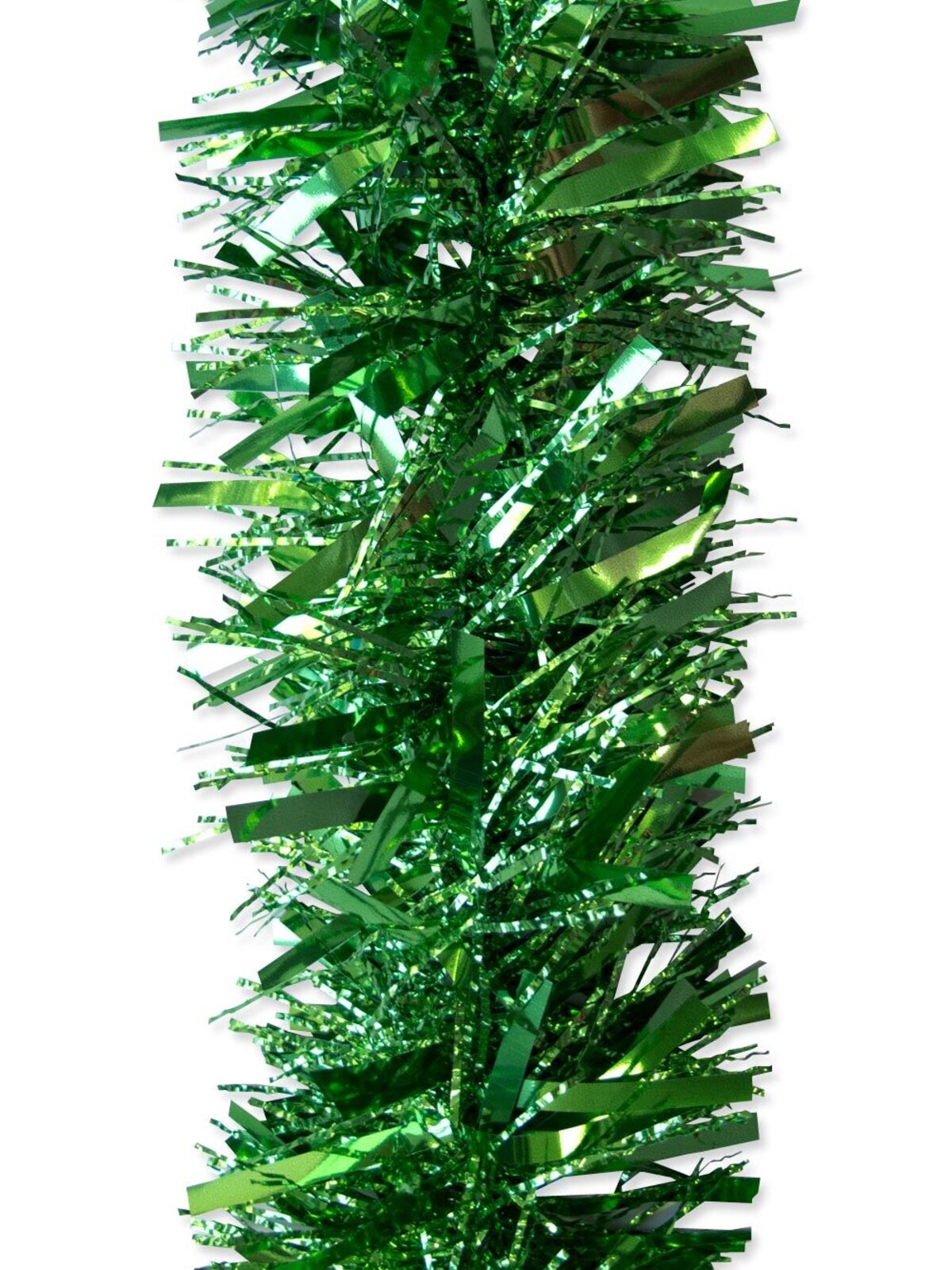 Green Thick & Thin Metallic Tinsel Garland - 2.7m