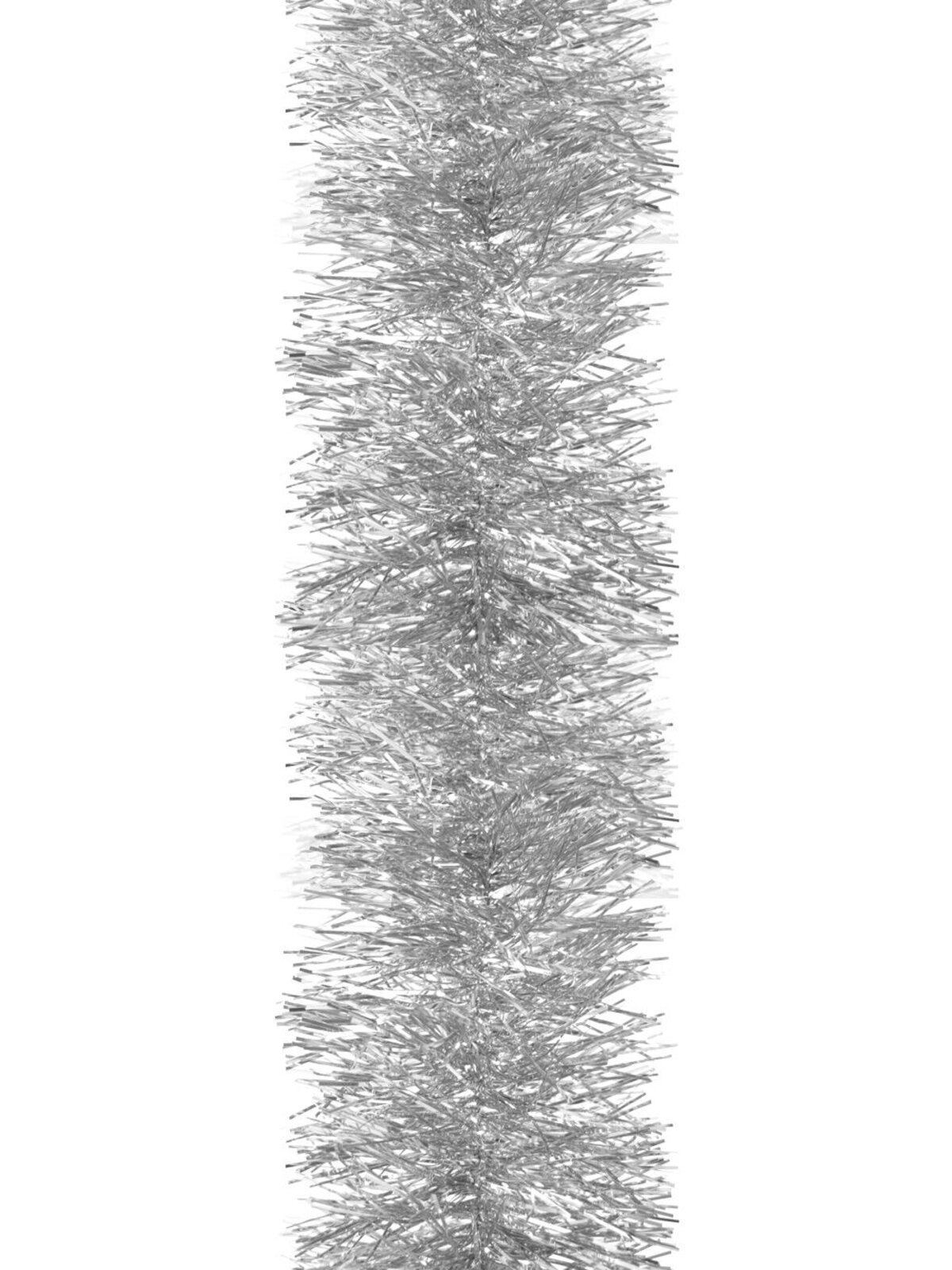 Large Silver Metallic Tinsel Garland - 5.5m