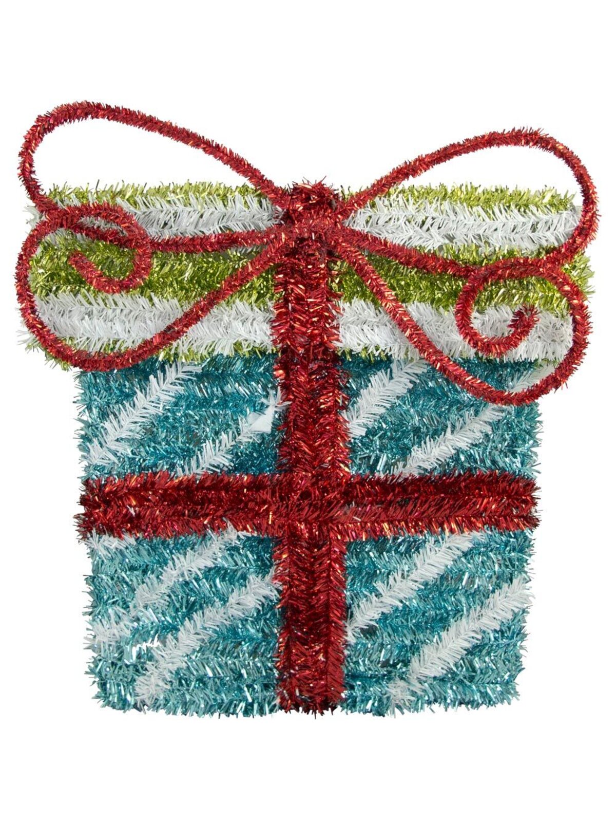 Metallic Tinsel Present Hanging Decoration - 43cm