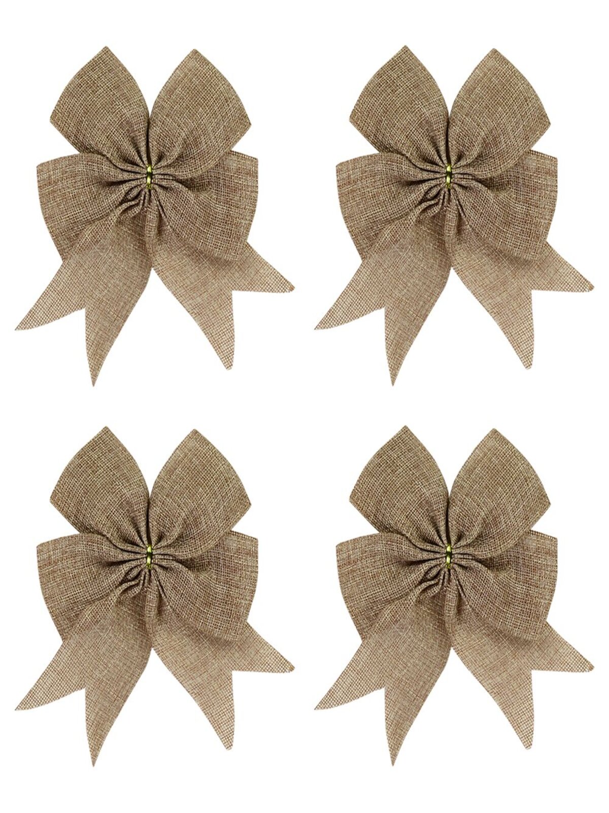 Natural Hessian Tree Bows - 3 x 18cm