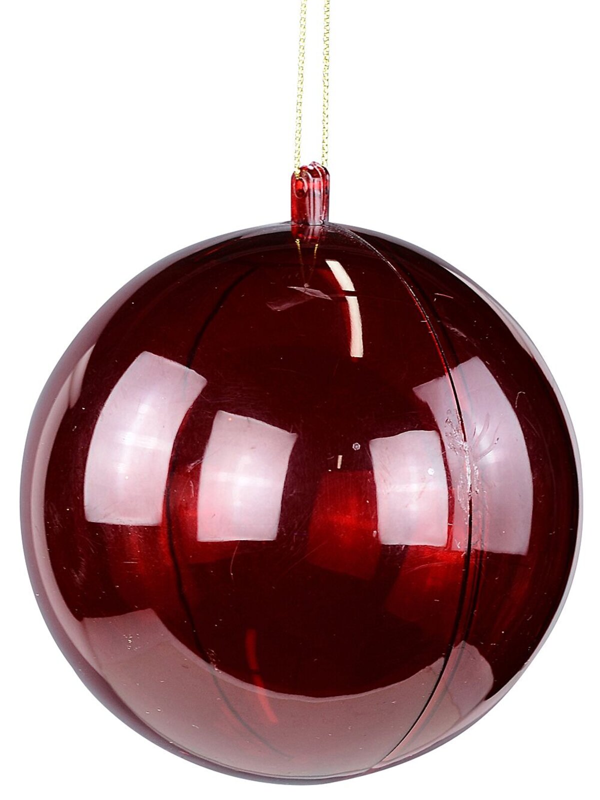 Red Lustrous Signature Transparent Bauble | 10cm