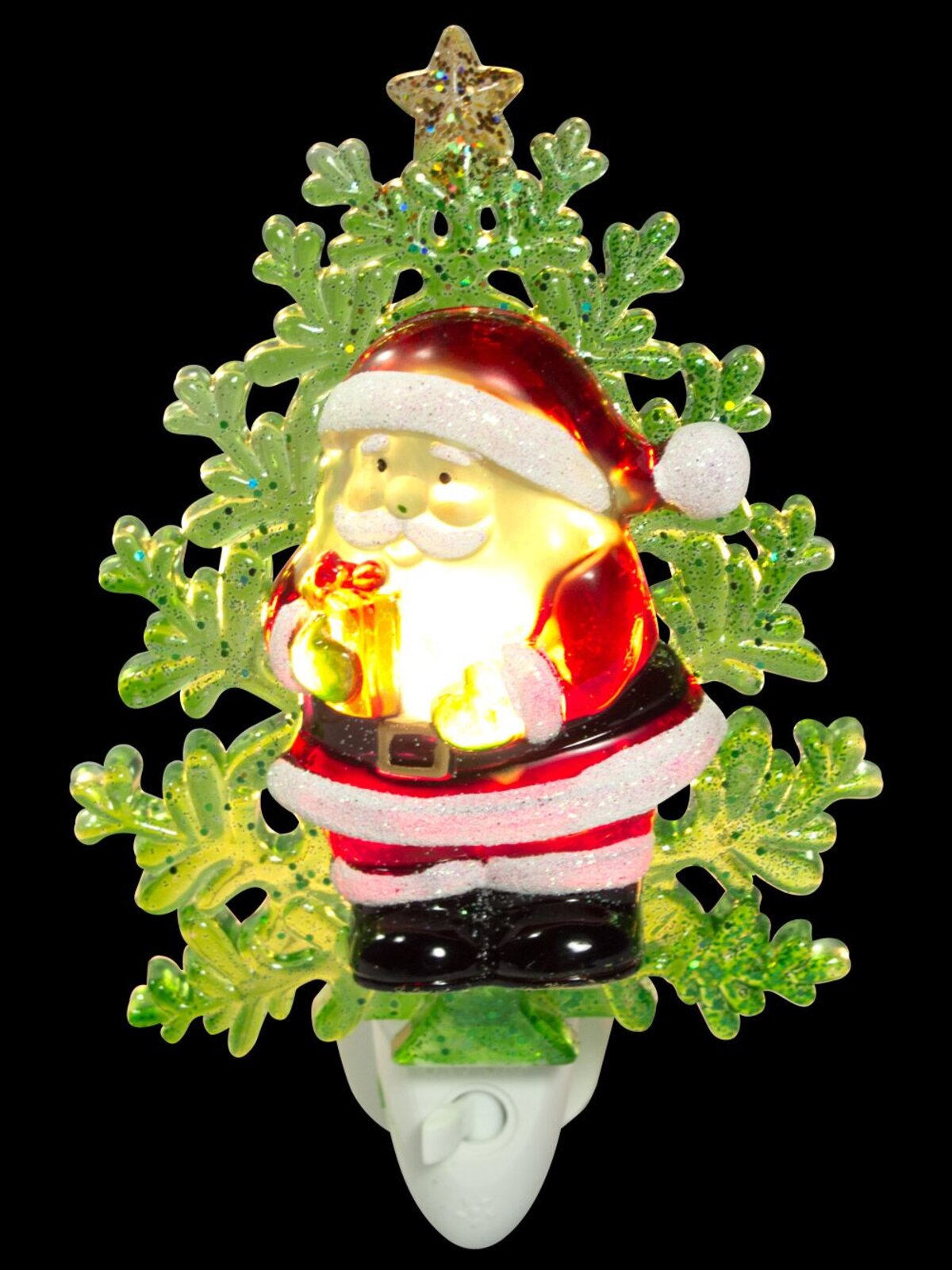 Santa & Christmas Tree Night Light - 15cm