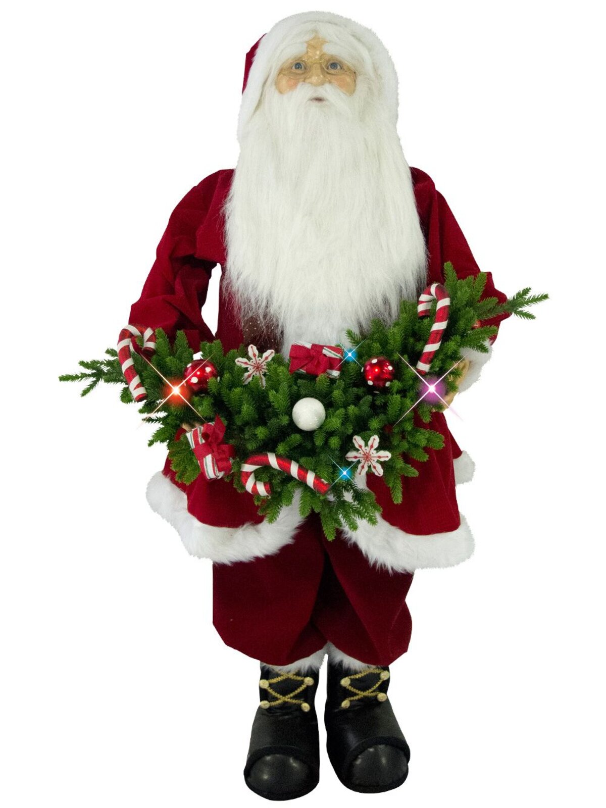 Singing & Dancing Santa Holding Decorated Swag - 1.5m