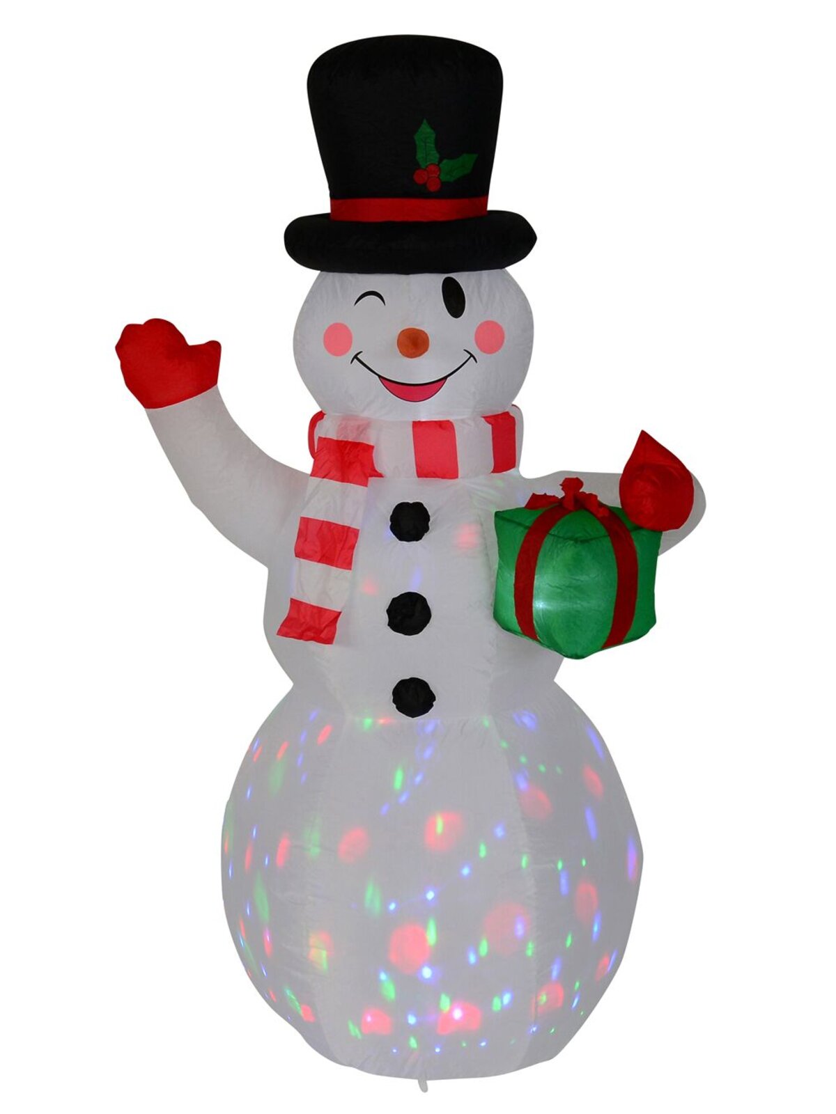 Winking Snowman With LED Disco Light Christmas Inflatable Display - 1.5m