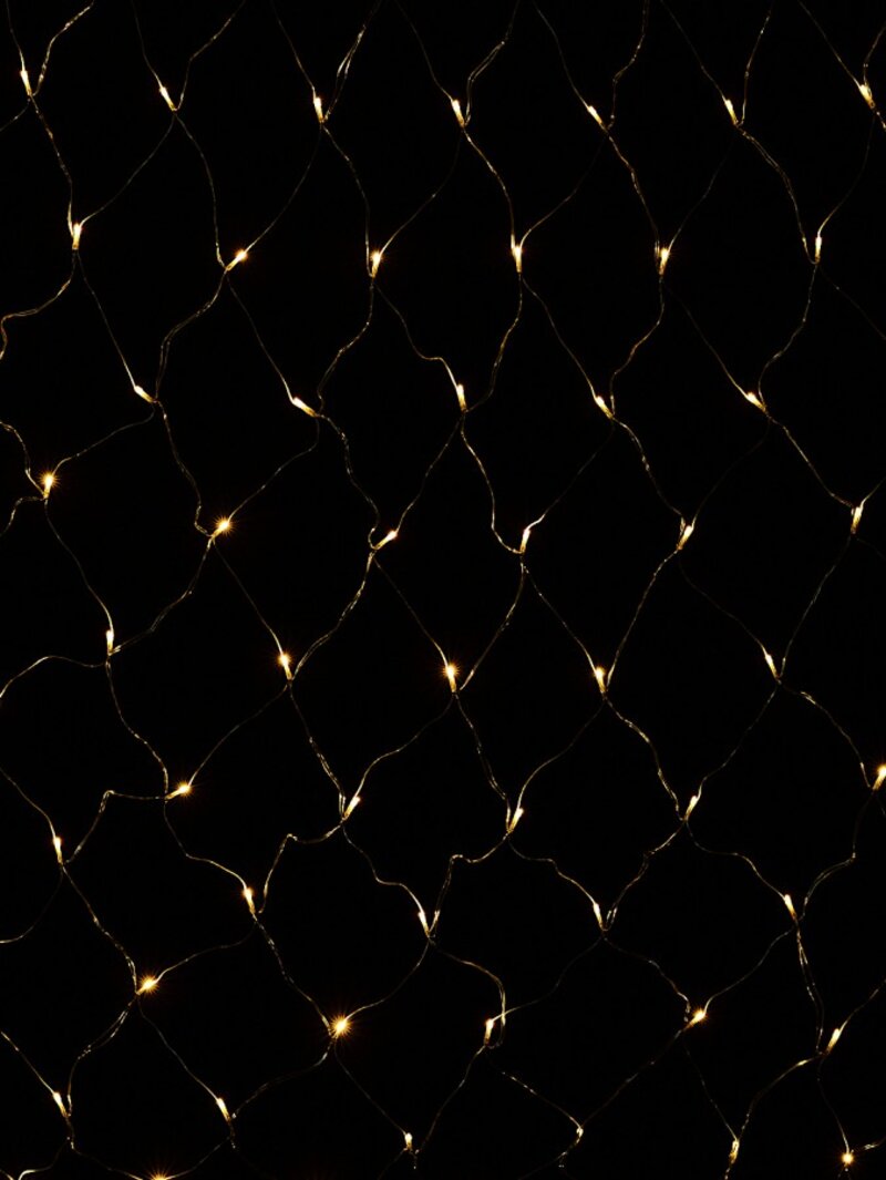 1024 Warm White LED Hybrid Solar & Electric Net Lights With Timer | 4m x 4m