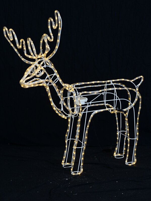 1.1m Outdoor 3D Moving Head Standing Reindeer LED Rope Light Display