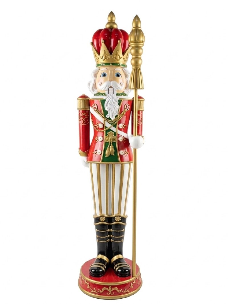 1.25m Traditional Red & Green King Nutcracker Oversized Resin Ornament