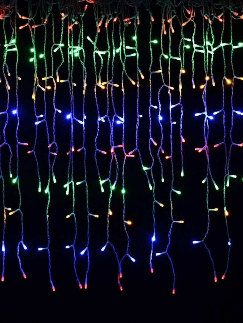 1660 Multi Colour LED Icicle String Lights 8 Function With Timer | 50m