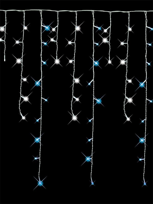 180 Blue & Cool White Superbright LED Icicle Light - 5.4m