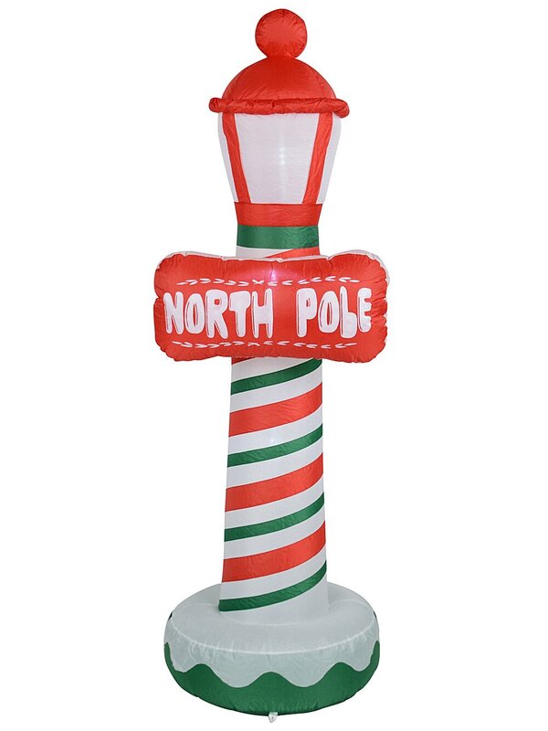 1.8m North Pole Street Lamp Illuminated Christmas Inflatable