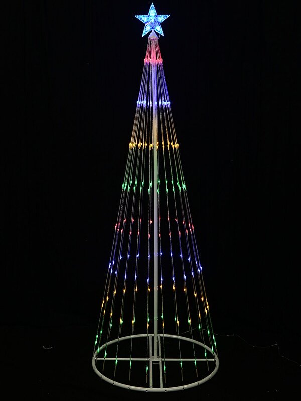 1.9m Outdoor Digital LED Multi Colour 3D Conical Christmas Tree