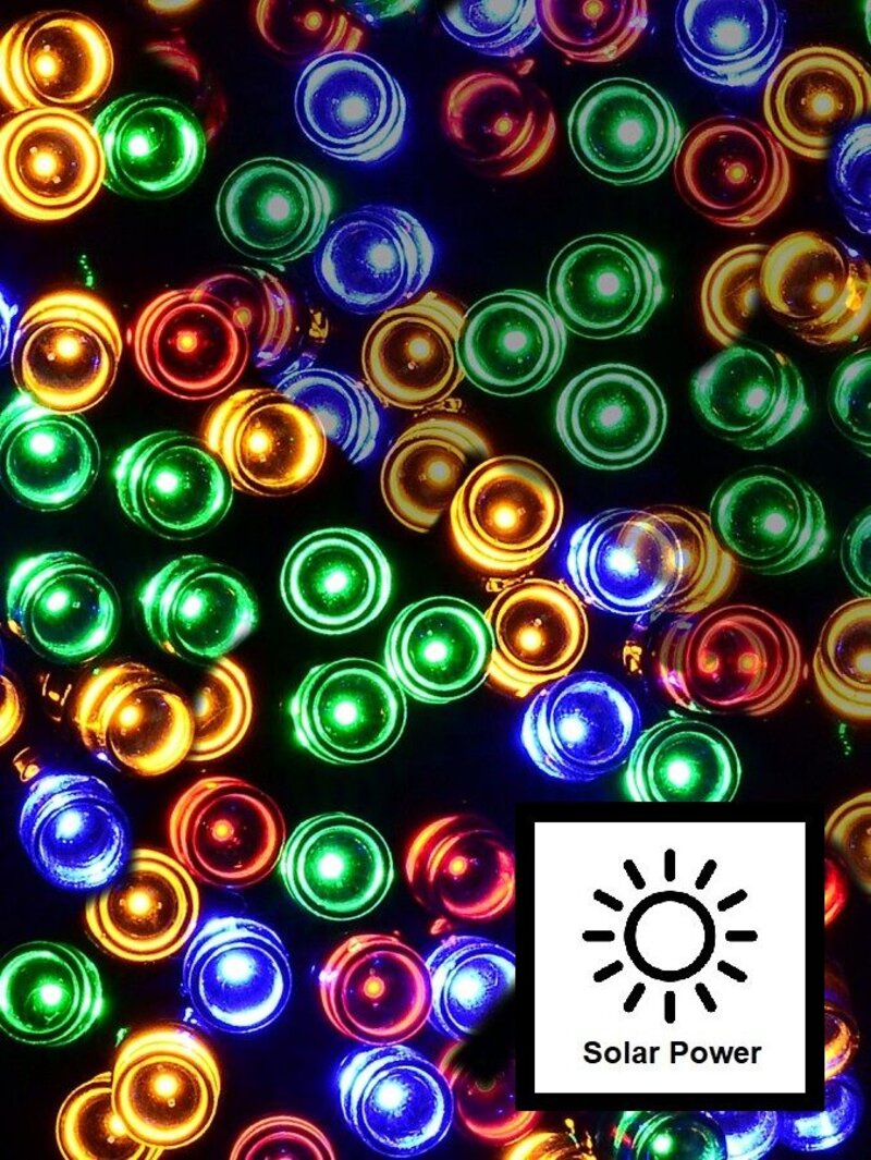 1000 Multi Colour LED Solar String Fairy Lights 8 Function | 100m