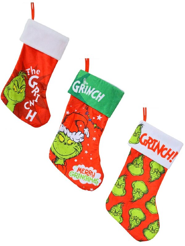 Assorted Dr. Seuss The Grinch Fleece Christmas Stocking | 46cm