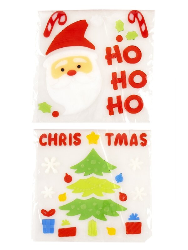 Assorted Festive Window Gel Cling Set | 19cm Removable Gel Window Stickers