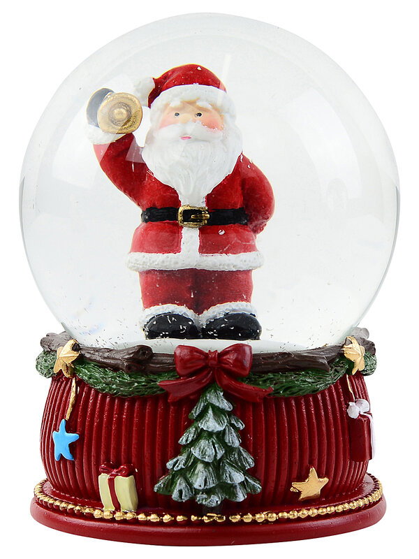 Classic Santa Ringing Bell Waterball Christmas Snow Globe | 80mm