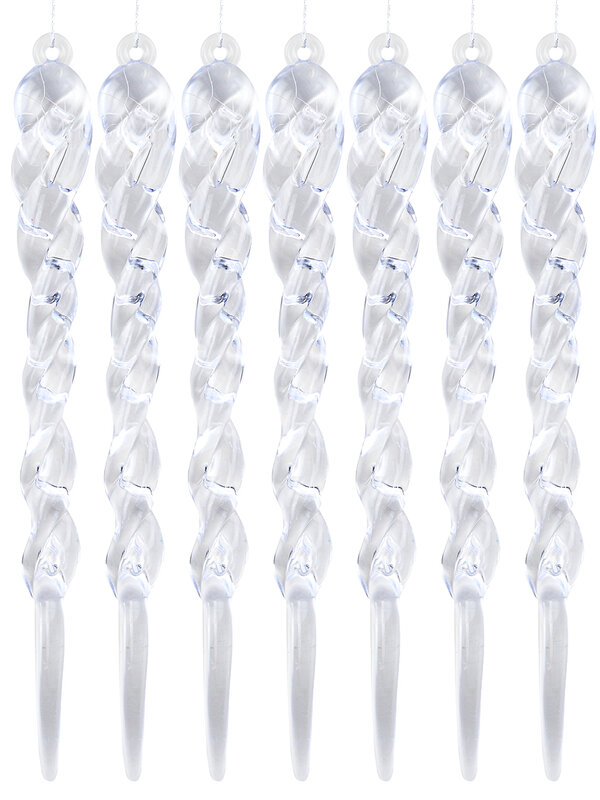 12x Dynamic Clear Crystal Signature Twisted Helix Icicle Drops | 12cm