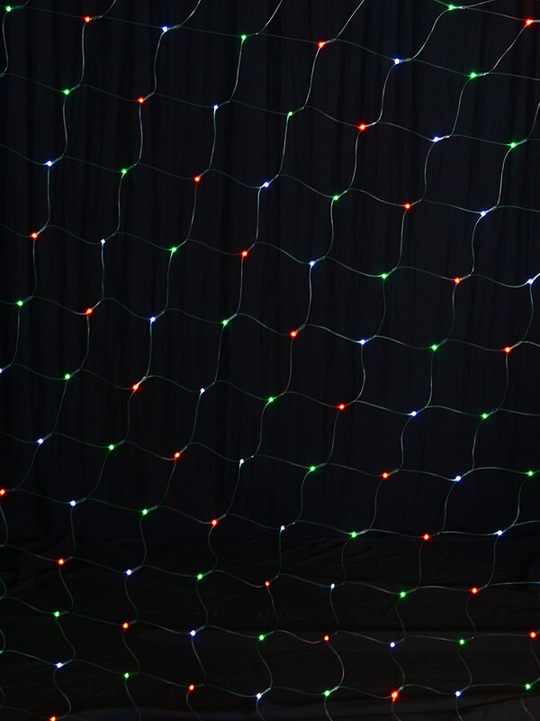 1024 Multi Colour LED Hybrid Solar & Electric Net Lights With Timer | 4m x 4m