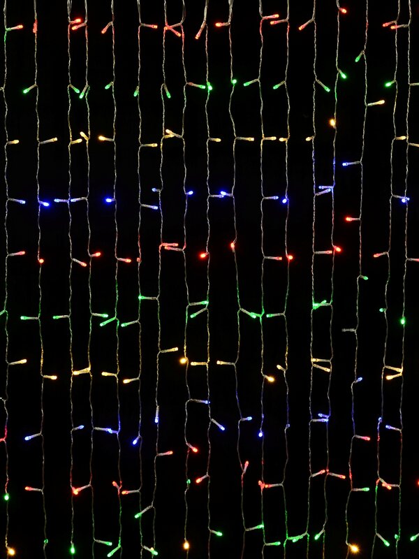 600 Multi Colour LED Curtain Lights 8 Function With Timer | 3m x 3m