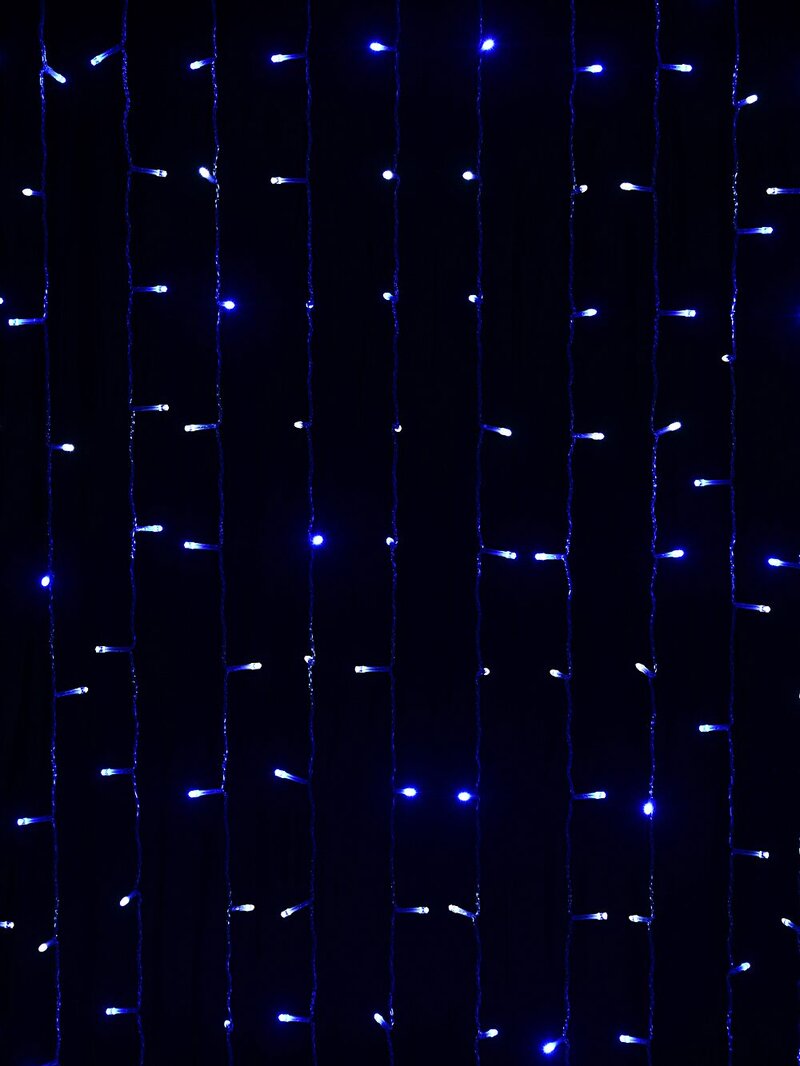 280 Blue & Cool White LED Curtain Light 8 Function With Timer | 2m x 2m