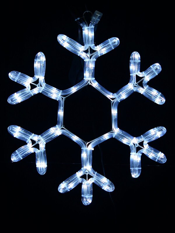 40cm Snowflake Star Cool White LED Outdoor Christmas Rope Light Display