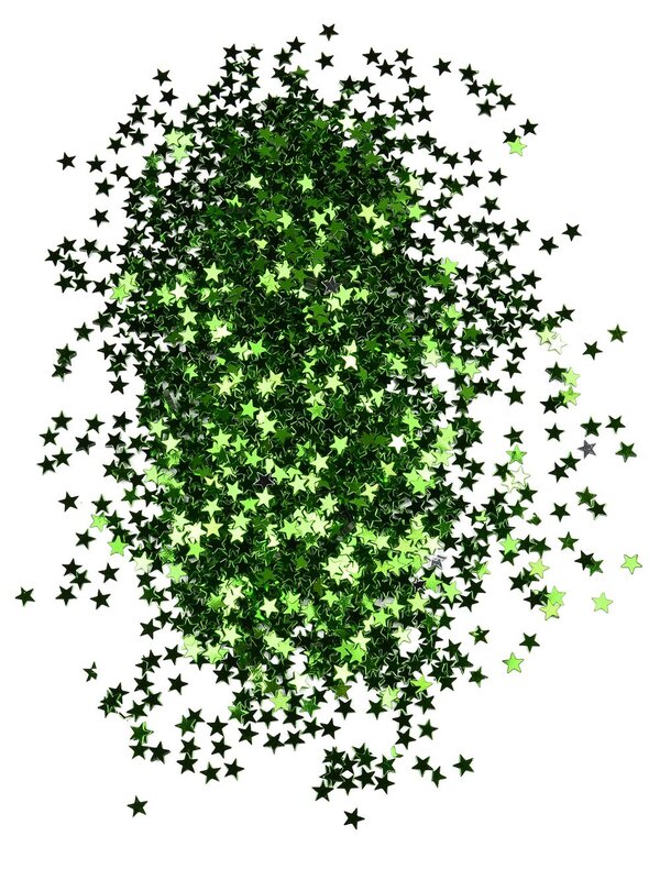 40g Shiny Green Metallic Star Table Confetti | 7mm Festive Scatter Shapes