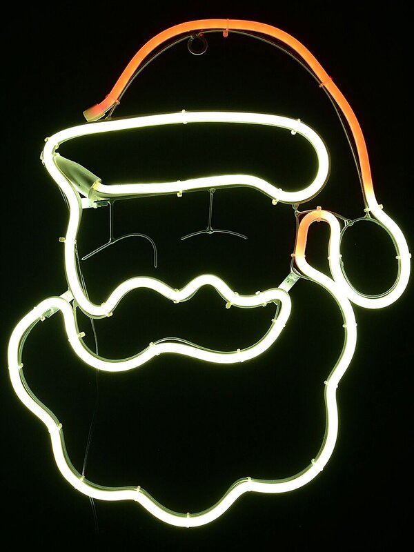 41cm Radiant Santa Portrait Outdoor Red & White LED Neon Flex Display