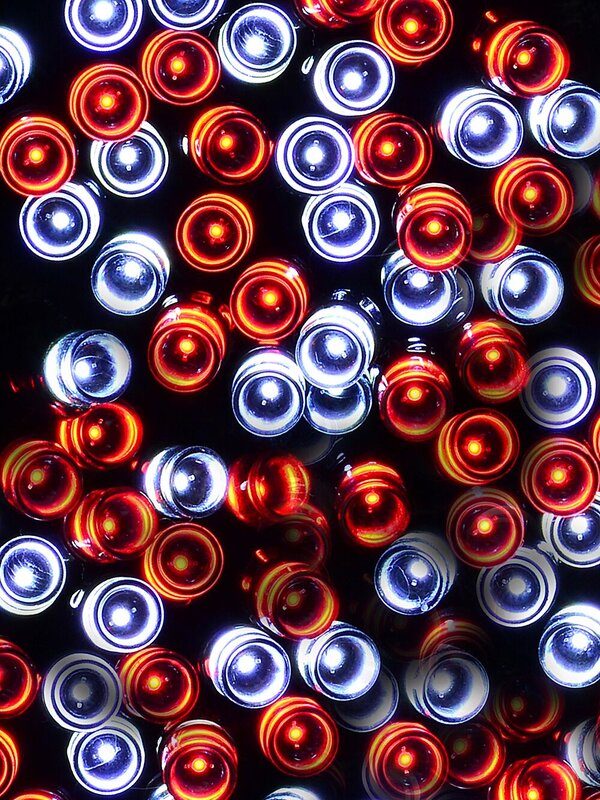 500 Red & Cool White LED String Fairy Lights 8 Function With Timer | 25m