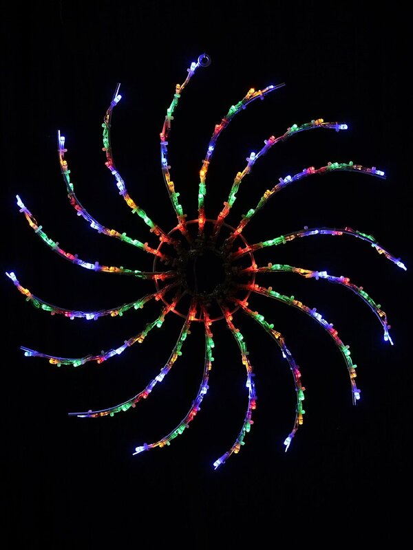 50cm Spiral Galaxy Look Pinwheel With Multi Colour LED String Light Display