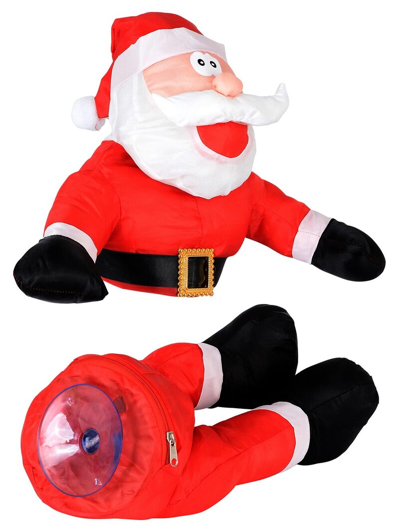 Animated Crashing Santa 3D Window Decoration | Sound Activated Kicking Plush
