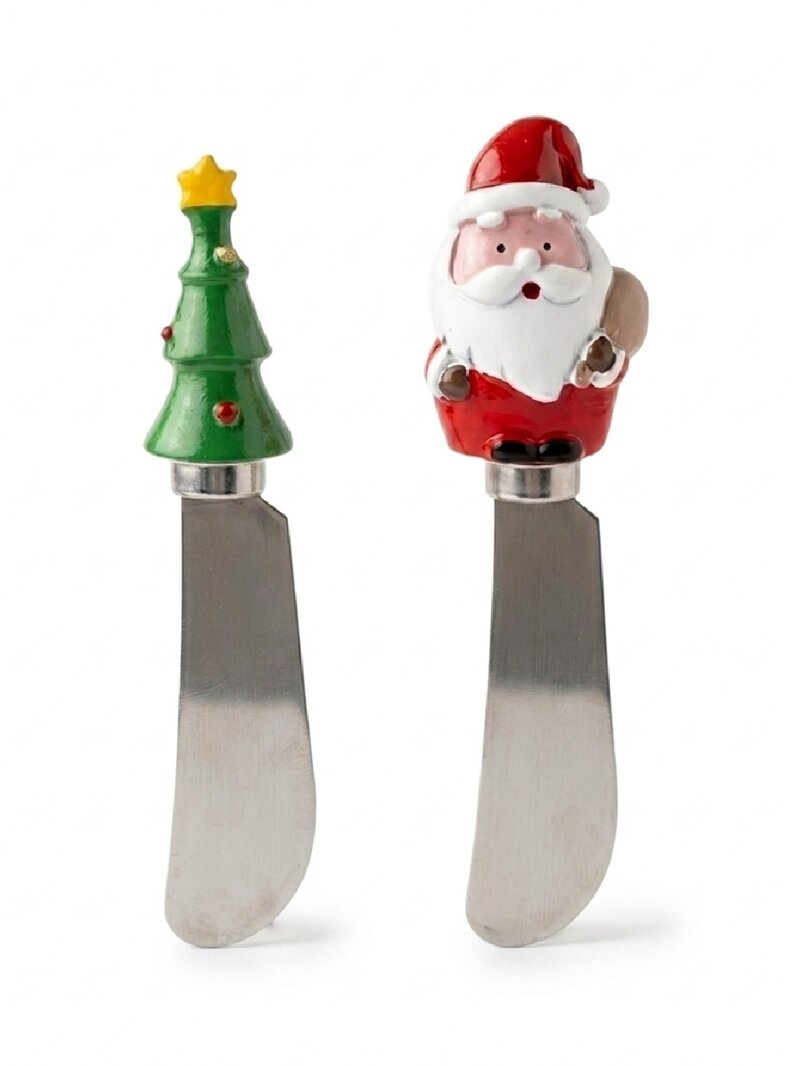 Assorted Christmas Cheese Knife Spreader | 12cm Santa Or Tree
