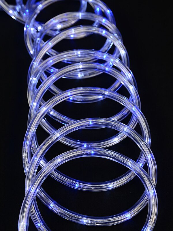 Blue & Cool White LED Outdoor Christmas Rope Light - 10m