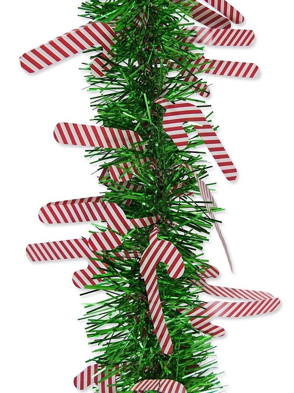 Candy Cane Metallic Garland Tinsel - 2.7m