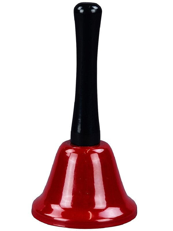 Classic Red Santa Hand Bell Black Handle & Festive Chime | 13cm