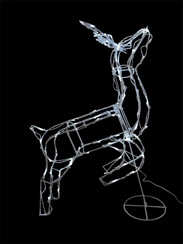 Cool White LED Illuminated Solar Leaping Buck - 78cm