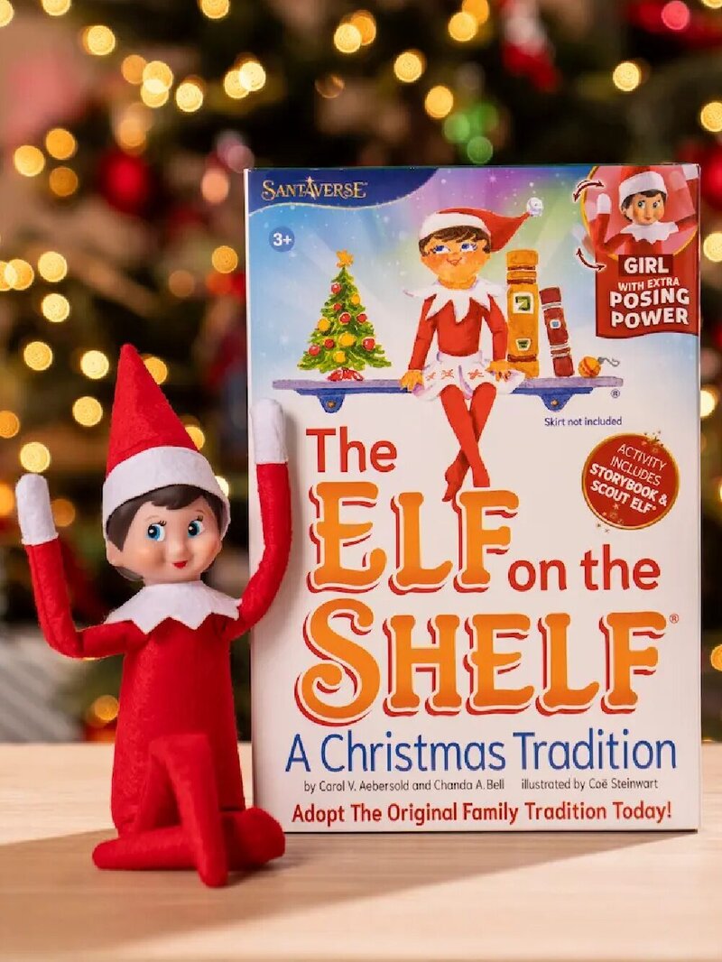 Official The Elf On The Shelf Girl Box Set | Extra Posing Wired Scout Elf & Book