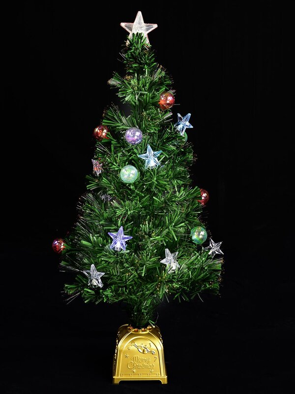 LED Star & Bauble Fibre Optic Tree - 1.5m