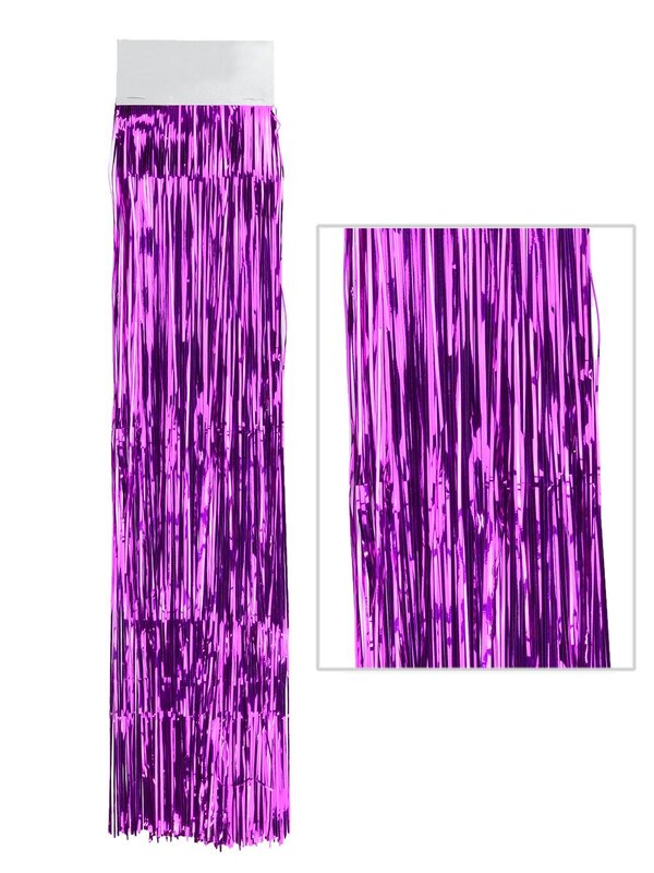 Metallic Fuchsia Christmas Tinsel Lametta Icicles - 300 strands