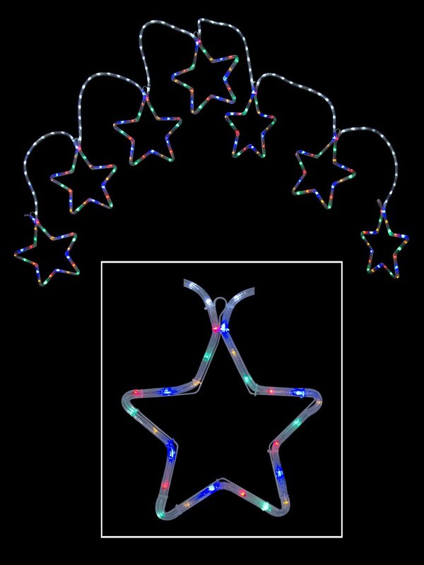 Multi Colour LED Star Chain Rope Light Silhouette - 3m
