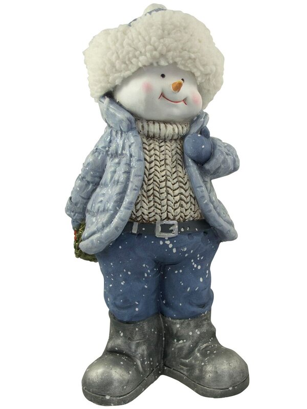 Northern Winter Resin Snowman Decor - 41cm